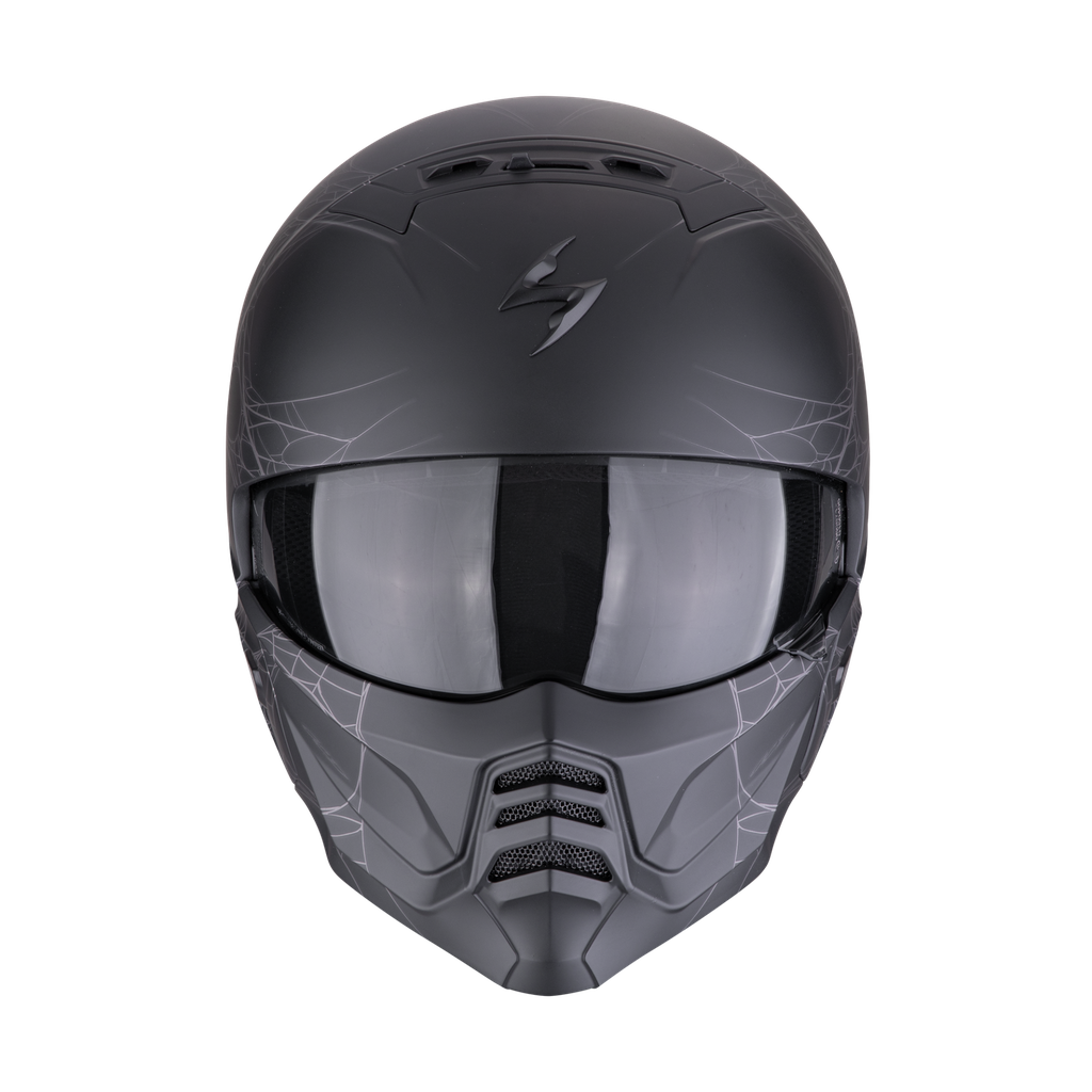 Casco Scorpion Exo-Combat II Spiderweb Mate Negro-Plata - imagen 1