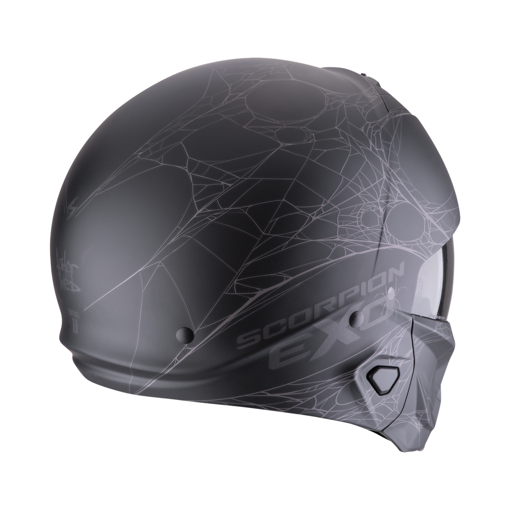 Casco Scorpion Exo-Combat II Spiderweb Mate Negro-Plata - imagen 2