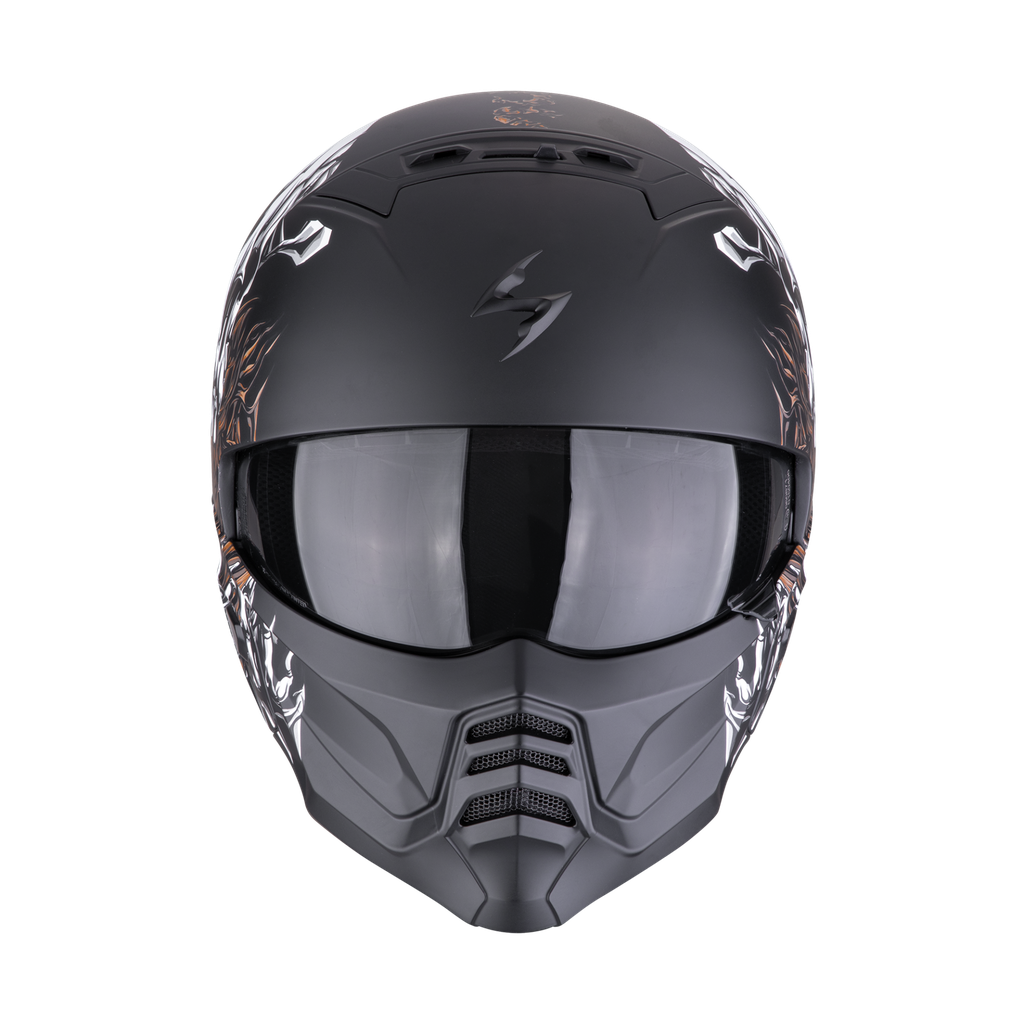 Casco Scorpion Exo-Combat II Genesis Mate Negro-Blanco-Oro - imagen 1