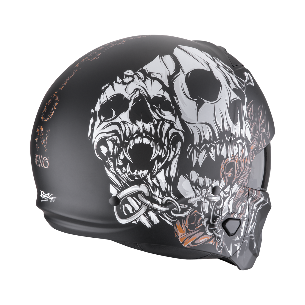 Casco Scorpion Exo-Combat II Genesis Mate Negro-Blanco-Oro - imagen 2