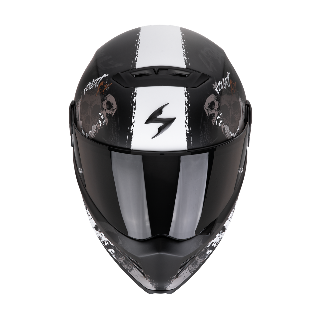 Casco Scorpion Covert Fx Skullz Mate Negro-Gris-Oro - imagen 1