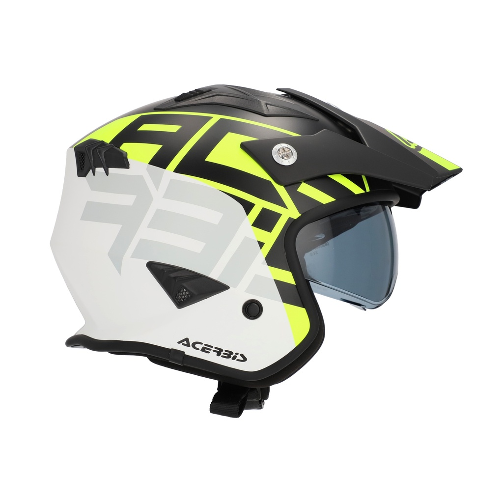 Casco Acerbis Jet Aria Graphic Negro Amarillo Fluor - imagen 1