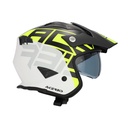 Casco Acerbis Jet Aria Graphic Negro Amarillo Fluor - imagen 1