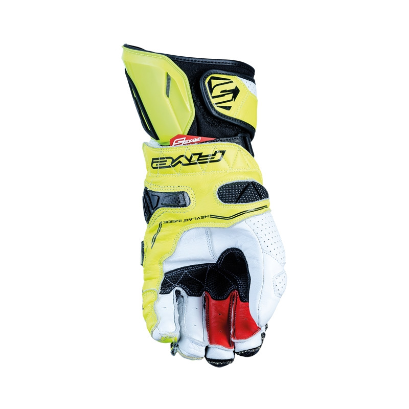 Guantes Five Rfx Race V2 Blanco Amarillo Fluor - imagen 1