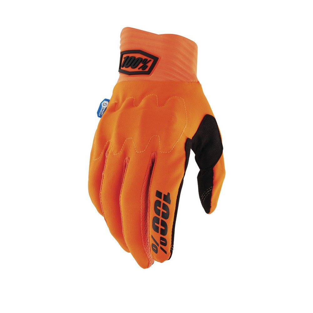 [1001400035] Guantes 100% Cognito Smart Shock Naranja Fluor · (S)