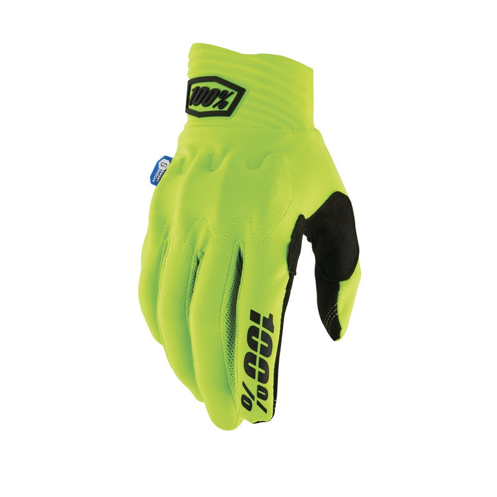 [1001400040] Guantes 100% Cognito Smart Shock Amarillo Fluor · (S)
