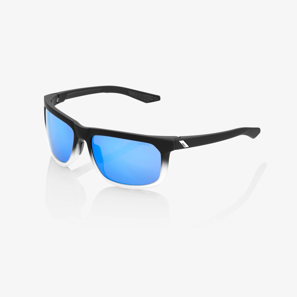 [6002300005] Gafas de Sol 100% Hakan Negro / Blanco / Hiper Azul Espejo ·