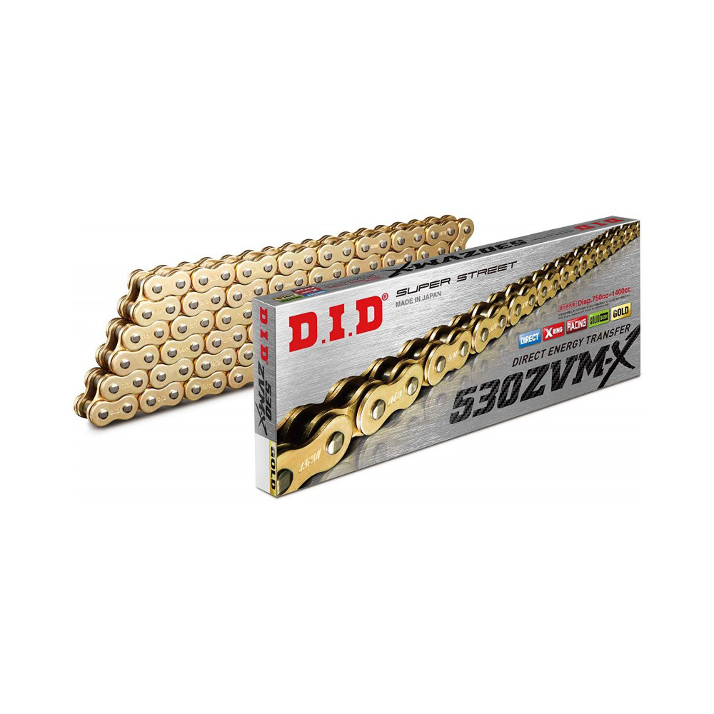 [CD530ZVMX2118G] Cadena DID 530ZVM-X2 x 118 ZB Oro