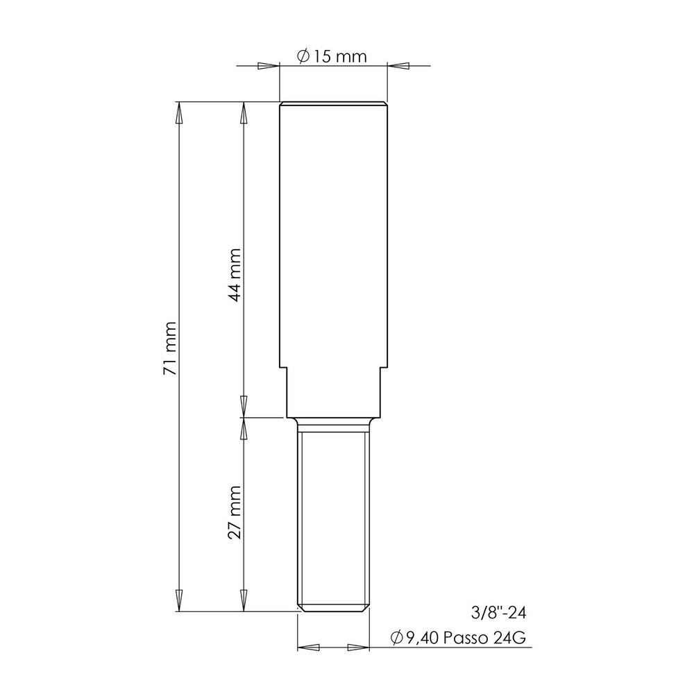 Kit "kit Tornillos Crosspro Espaciador Rueda 3/8"" 45mm 8uds"