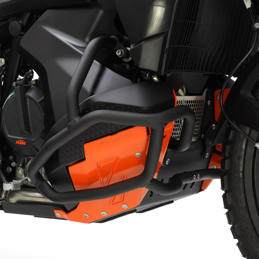 Cubre Carter Crosspro Aluminio KTM Adventure 23-25 / Adventure / R 23-25 Negro T / Naranja