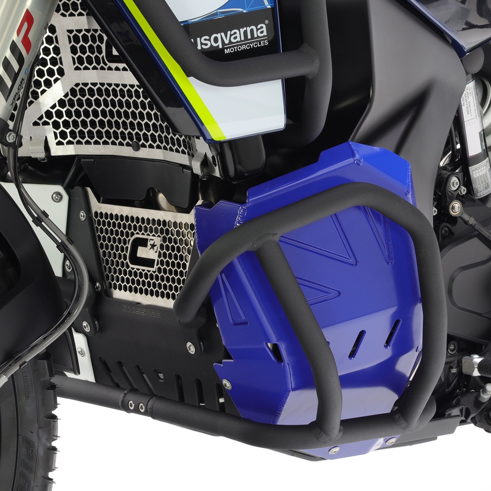 Cubre Carter Crosspro Aluminio Husqvarna Norden Expedition 23-25 Negro T / Azul