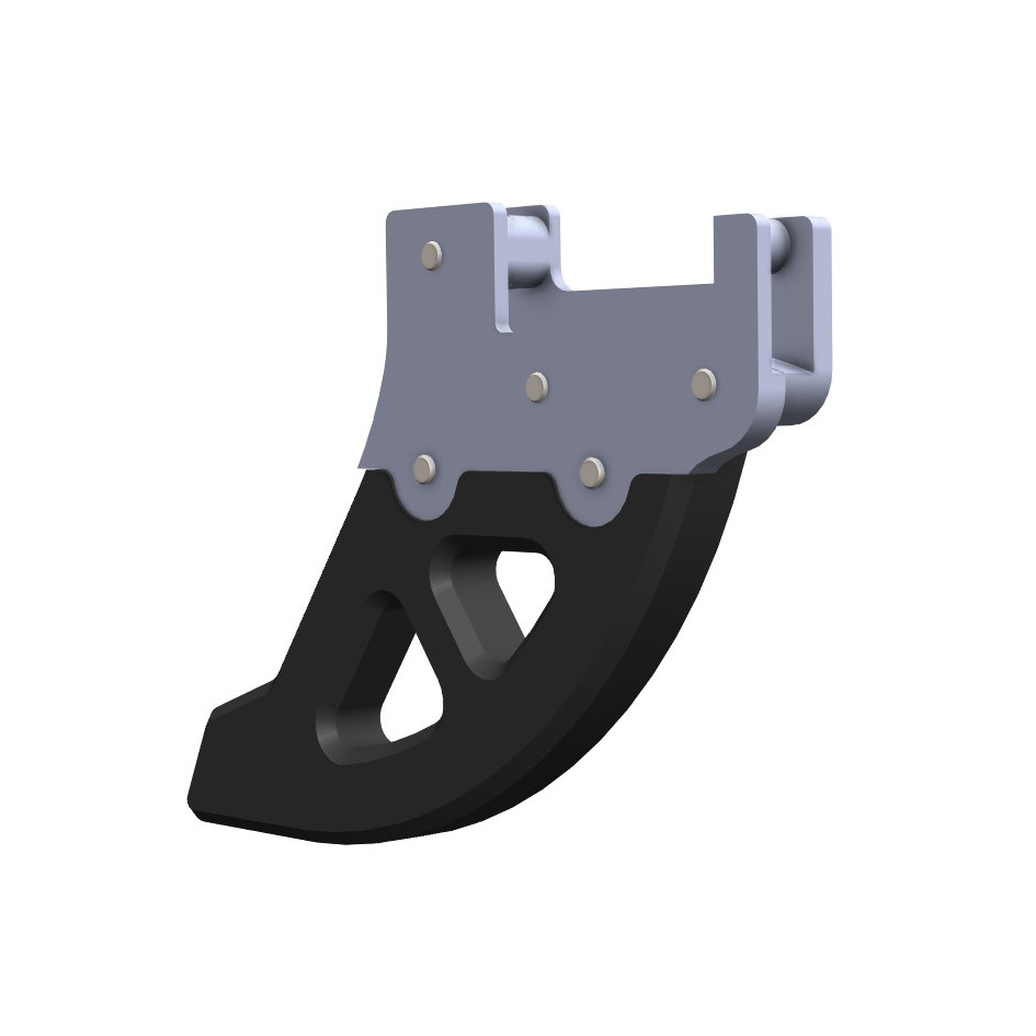 [2CP09202150301] Protector Disco Freno Trasero Crosspro Aluminio / Dtc Gasgas 21-24 / Husqvarna 22-24 Plata / Negro