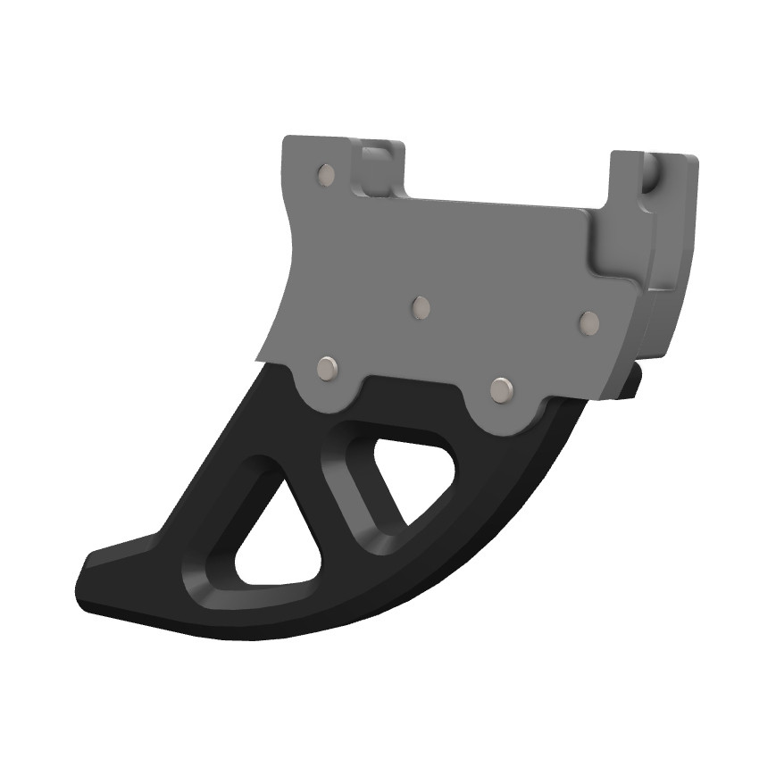Protector Disco Freno Trasero Crosspro Aluminio / Dtc Gasgas 10-20 / Rieju 20-25 Plata / Negro