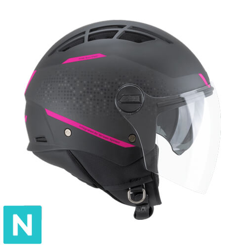 Casco Jet CGM 116X AIR City Negro Fucsia Flúor Mate