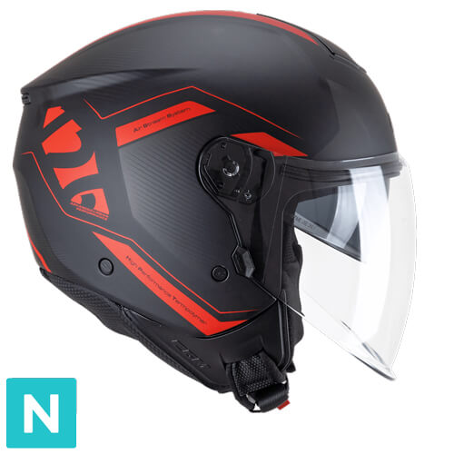 Casco Jet CGM 126G IPE City Negro Rojo Mate