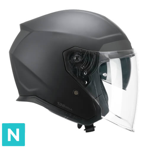 Casco Jet CGM 136F RNA Fibra Mono Negro Mate