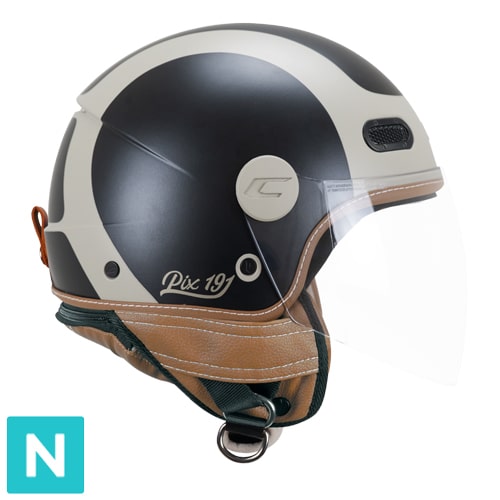 [191G-ALA-11 A1] Casco Jet CGM 191G PIX Sprint Beige Negro Mate Larga (XS)