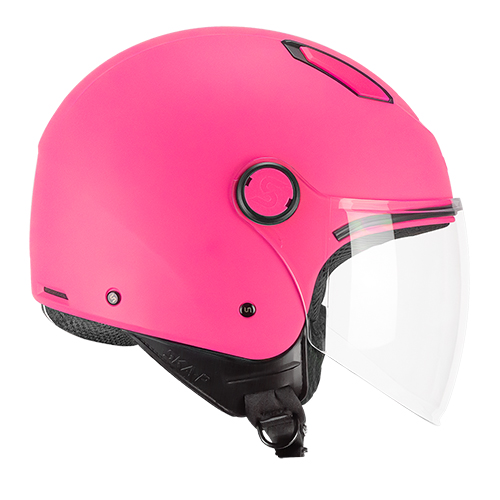 [1LHA-BLA-24 A1] Casco Jet CGM 1LHA Luke Mono Rosa Flúor Mate (XS)