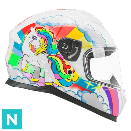 Casco Infantil CGM 265D Micro Dreams Blanco Fucsia Celeste