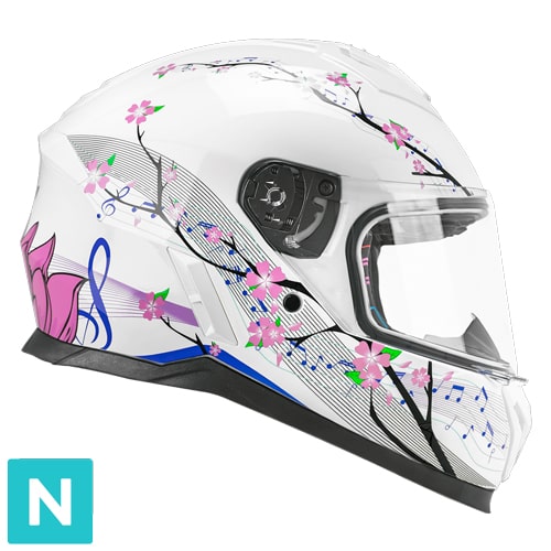 [265M-BLA-14 YE] Casco Infantil CGM 265M Micro Music Blanco Rosa (YXL)
