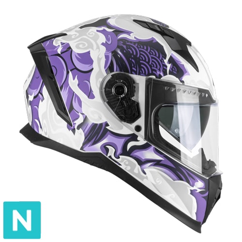 [311F-ALV-15 A1] Casco Integral CGM 311F Blast Cloud Blanco Violeta Mate (XS)