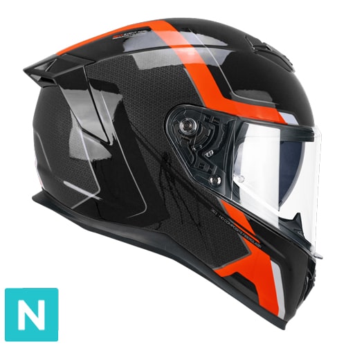 Casco Integral CGM 361X Avent Fibra Ride Negro Rojo Flúor