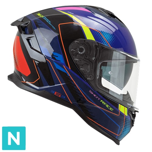 Casco Integral CGM 363G Shot Race Azul Violeta Rojo