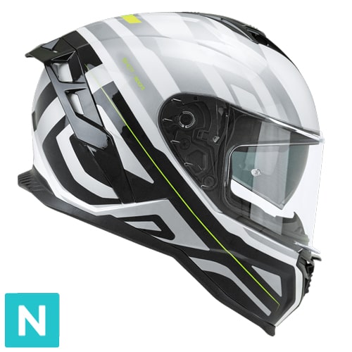 [363M-ALV-14 A1] Casco Integral CGM 363M Shot Sport Blanco Negro Amarillo Flúor (XS)