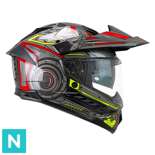 Casco Integral CGM 366T Dual Tech Negro Rojo Amarillo Flúor