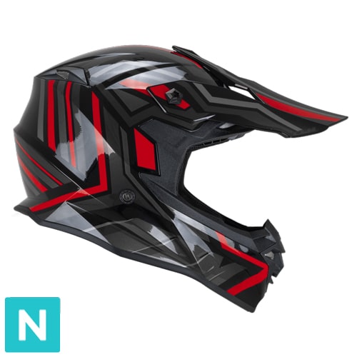 Casco Integral CGM 367G Mud-x Fury Negro Gris Rojo
