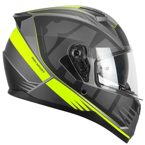 [3MHG-ALV-19 A1] Casco Integral CGM 3MHG Speeder Sport Negro Amarillo Flúor Mate (XS)