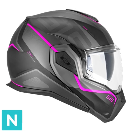 Casco Modular CGM 515S Verso Race Negro Fucsia Flúor Mate