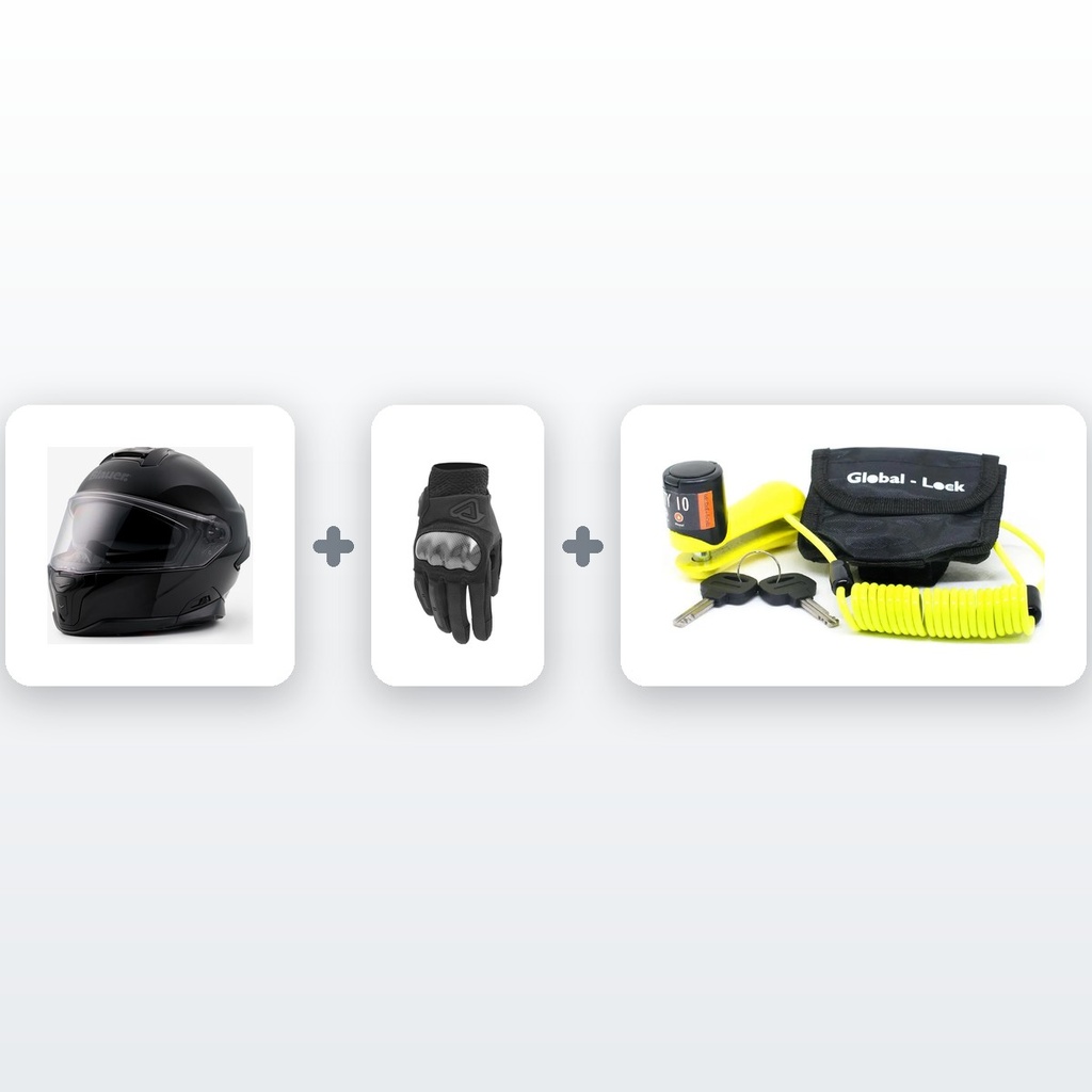 Kit Equipate - Casco + Guantes + Antirrobo