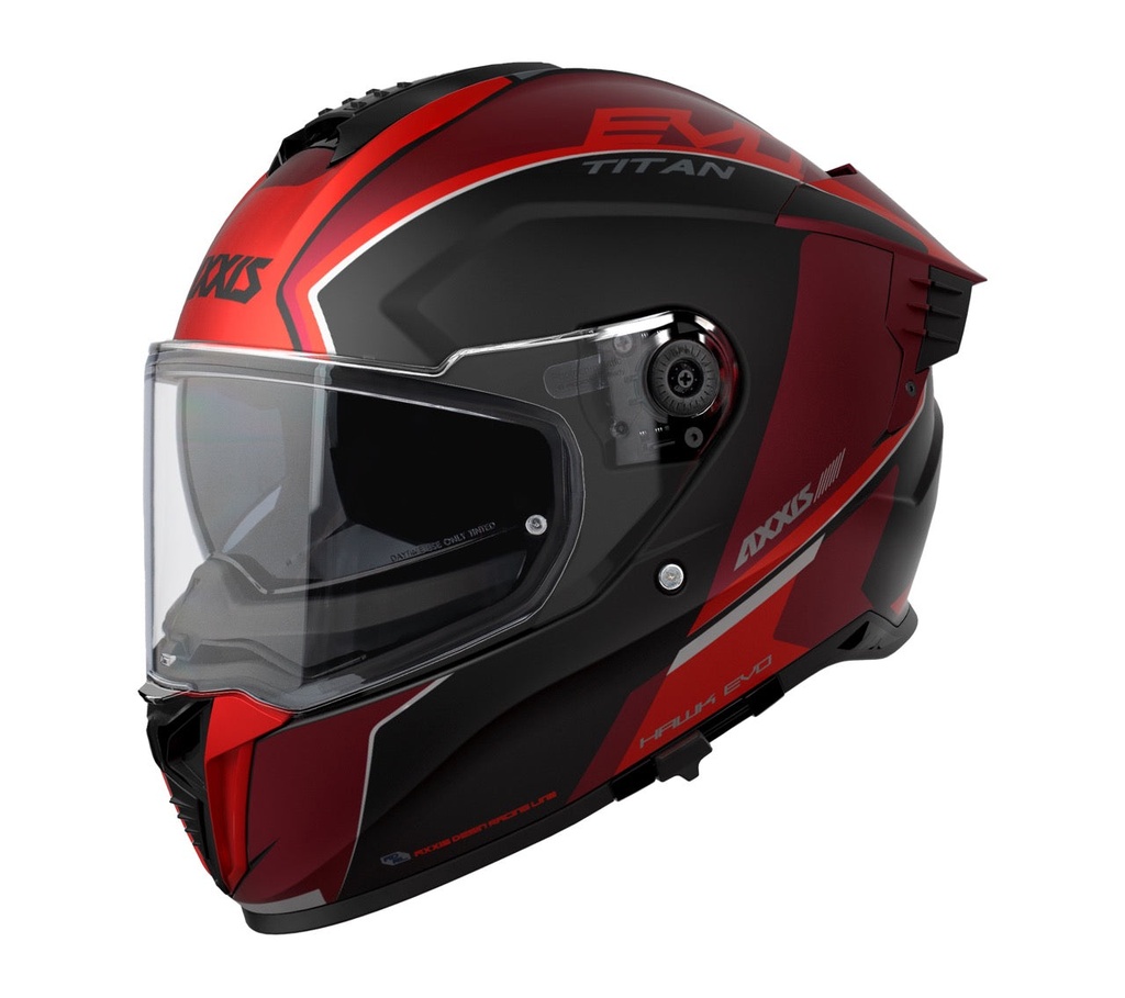 Casco Axxis FF122SV Hawk SV Evo Titan B5 Rojo Mate