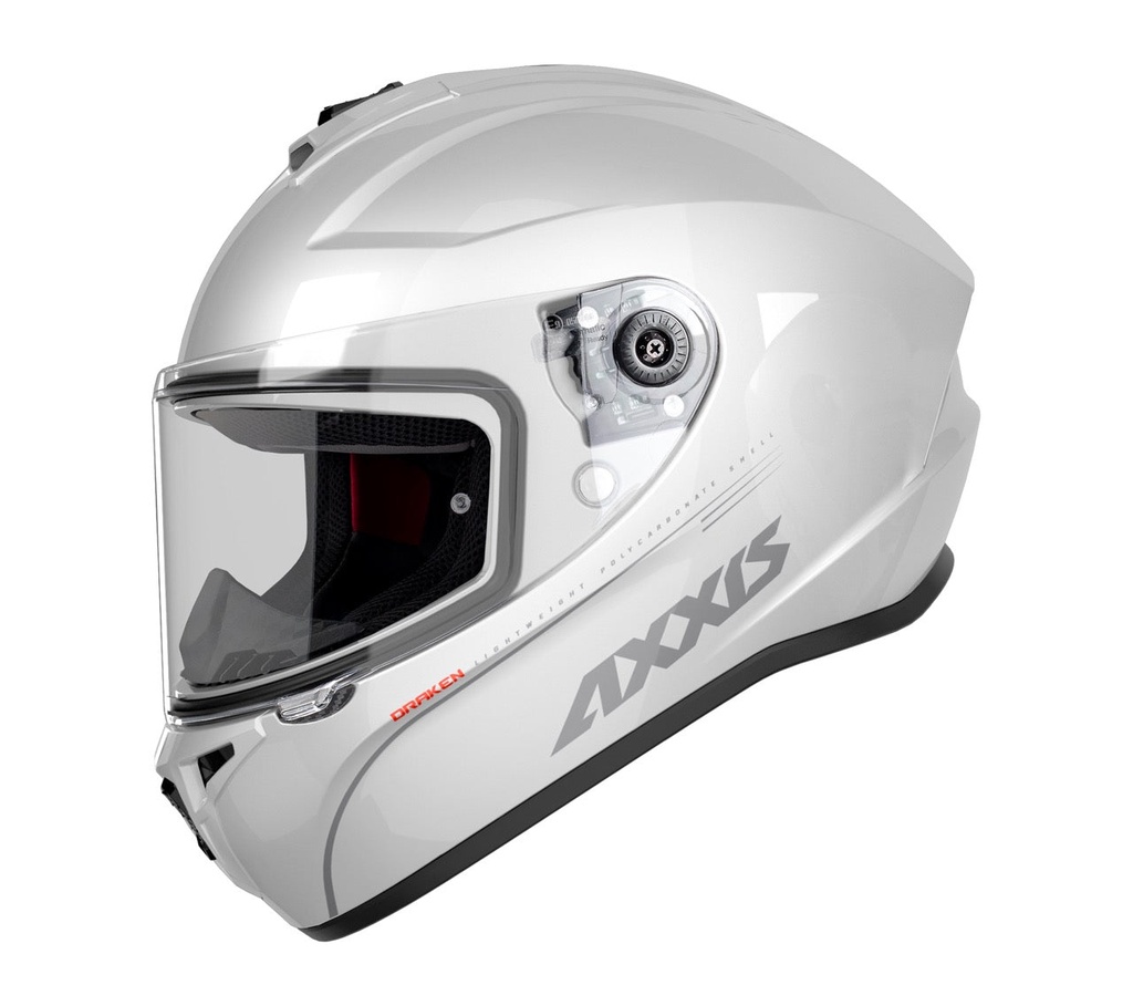 [434100001003] Casco Axxis FF112D Draken S Solid V.2 A10 Blanco Perla Brillo (XS)