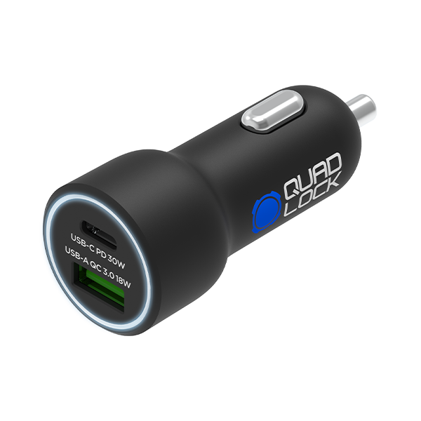 [QLA-DCC-2] QUAD LOCK Cargador para mechero QUAD LOCK doble USB (C+A) 48W