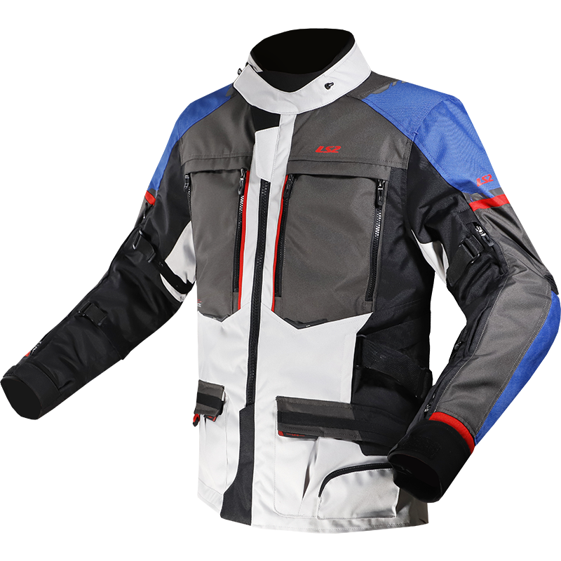 [64150F0126S] LS2 NORWAY MAN JACKET BLUE BLACK GREY RED (S)