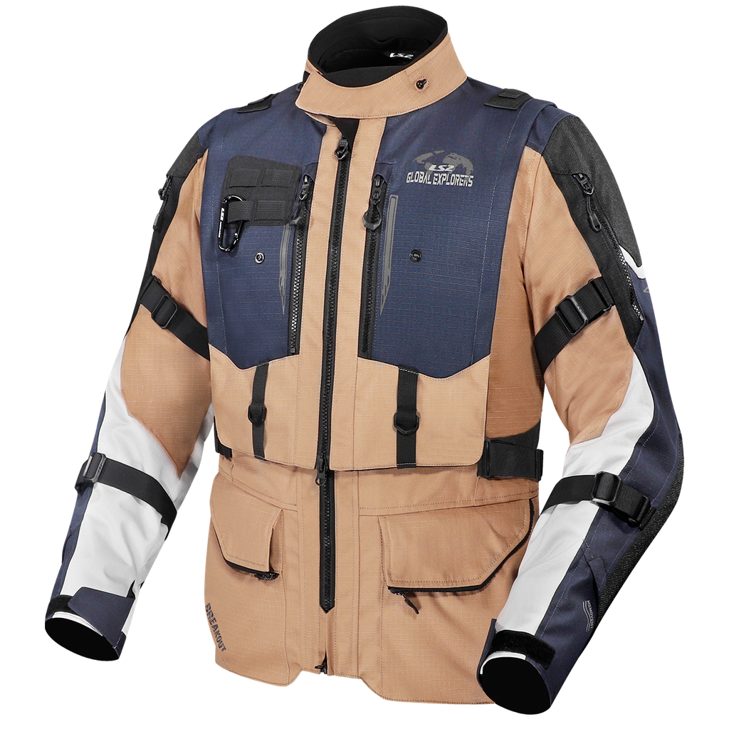 LS2 Breakout Man Jacket Sand Blue Grey 3XL