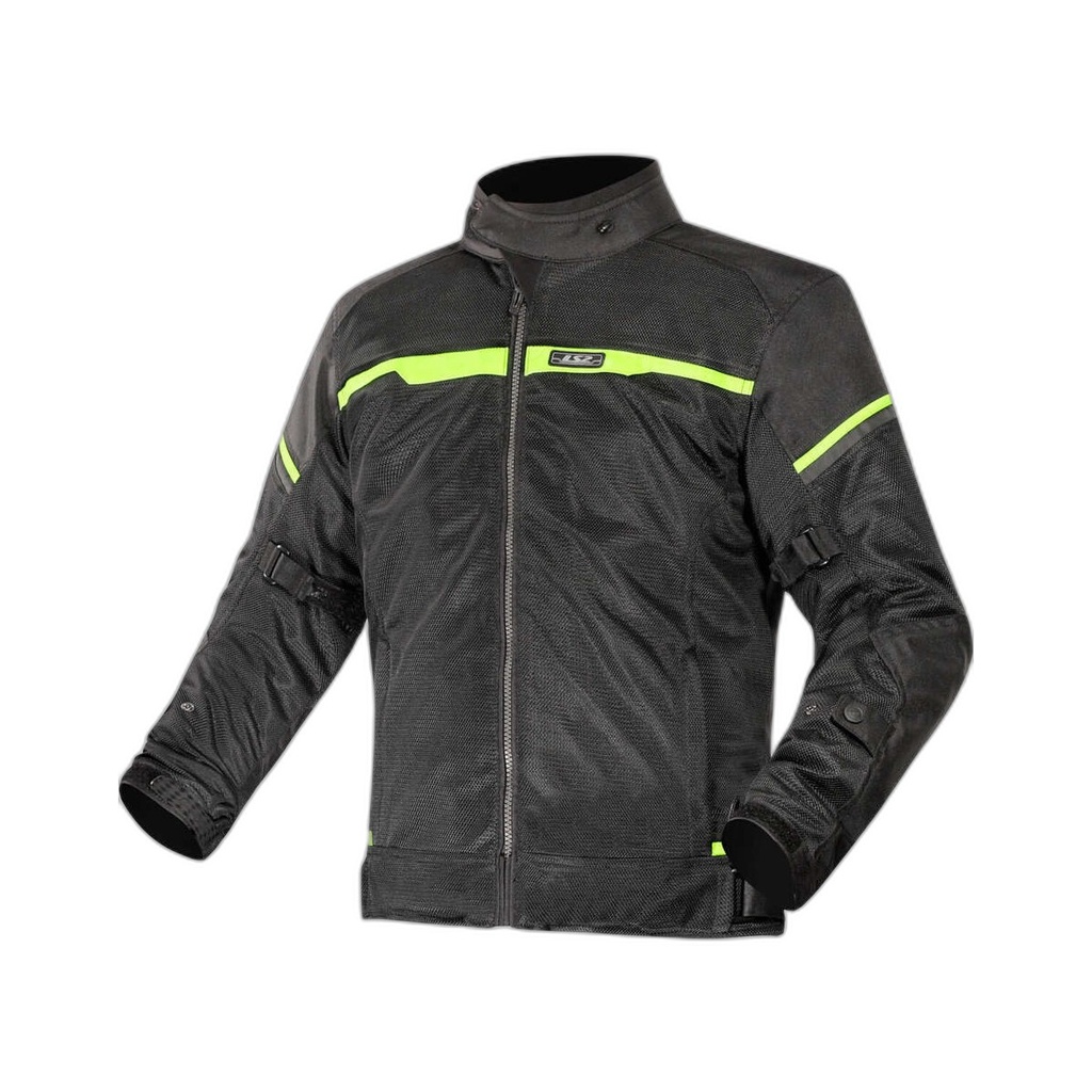 Chaqueta Moto LS2 Riva Hombre Negro Neon Amarillo