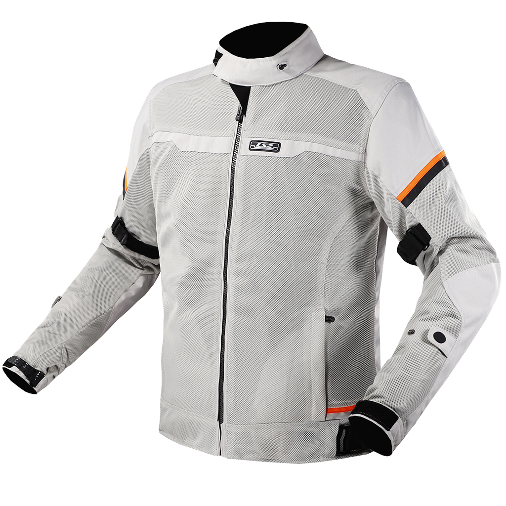 Chaqueta Moto LS2 Riva Hombre Claro Gris Naranja