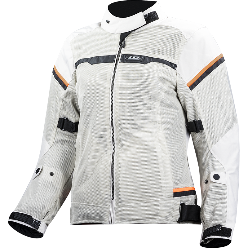 [64100S0008XS] LS2 RIVA LADY JACKET LIGHT GREY H-V ORANGE (XS)