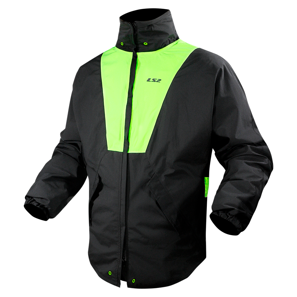 [63020J0254S] LS2 X-RAIN JACKET BLACK H-V YELLOW (S)