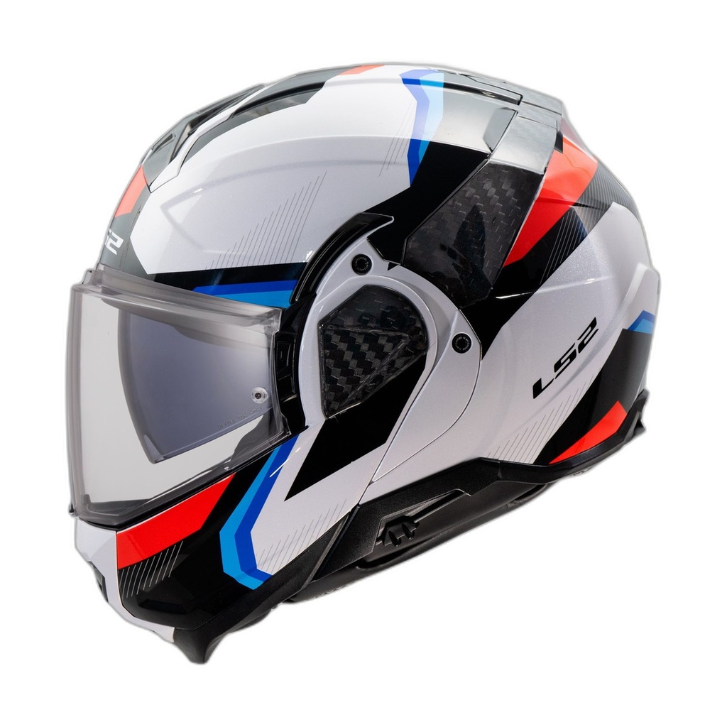 [569102102XS] Casco Moto Modular LS2 FF910 Advant II Triple Blanco Azul Rojo (XS)
