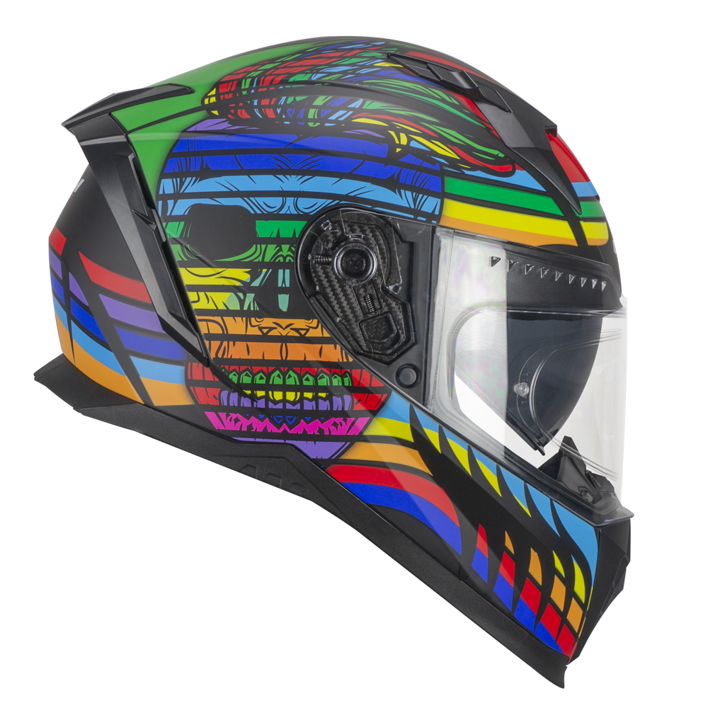 [311X-ALV-01 A1] CGM 311X Blast Skull Negro Azul Rojo Mate (XS)
