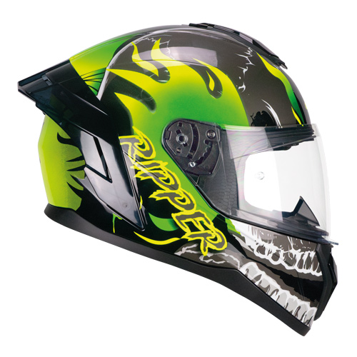 [330R-ALA-89 A1] Casco Integral CGM 330R Riot Ripper Negro Verde Amarillo Flúor (XS)