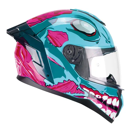 [330U-ALA-73 A1] Casco Integral CGM 330U Riot Undead Azul Claro Rosa (XS)