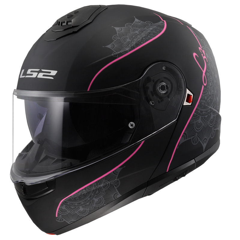 Casco Moto Modular LS2 FF908 Strobe II Lux Mate Negro Rosa