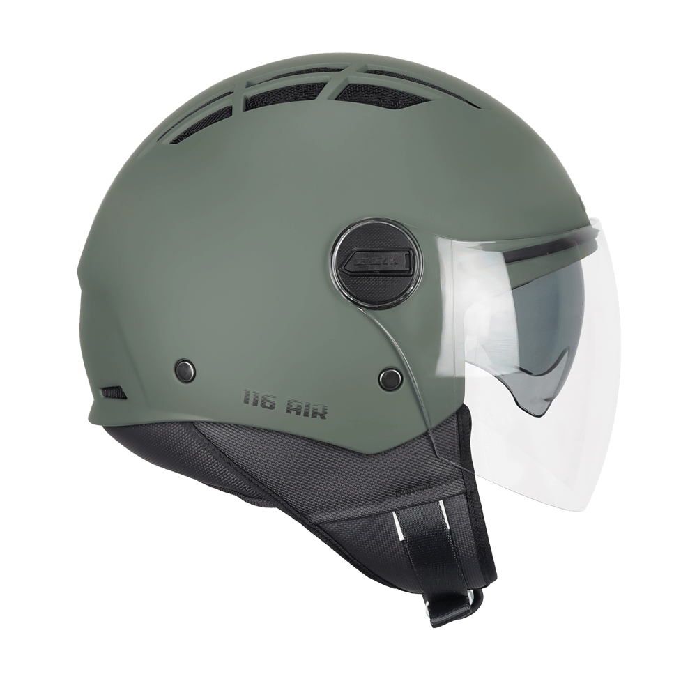 [116A-ALV-07 A1] Casco Jet CGM 116A AIR Mono Verde Mate (XS)