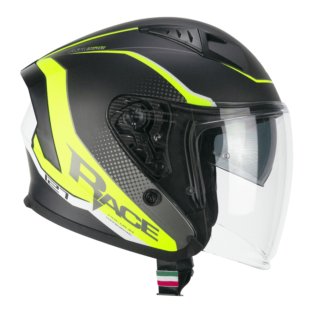 Casco CGM 127G Deep Race Grafito Amarillo Fluorescente Mate