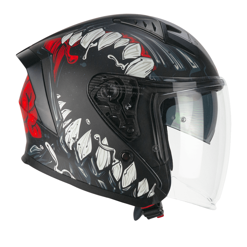 Casco CGM 127X Deep Freaker Negro Mate Rojo